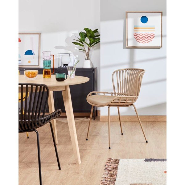 Béžová zahradní židle s ocelovou konstrukcí Kave Home Surpik-image-1