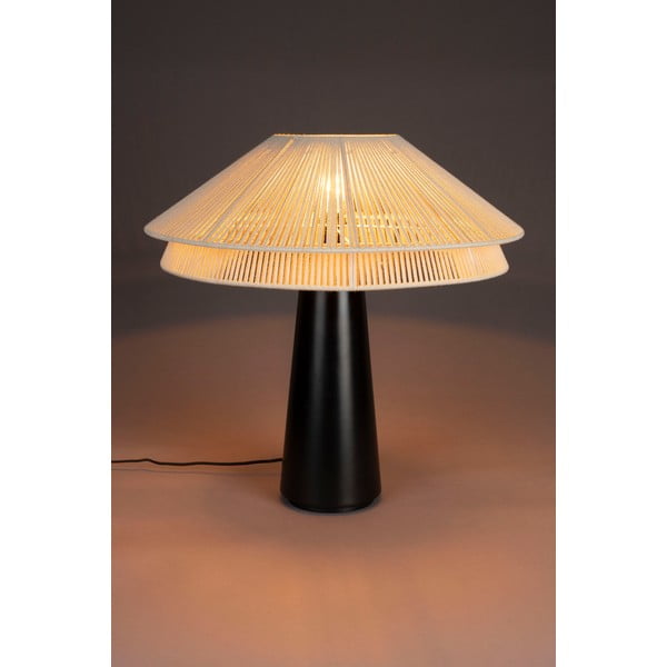 Černobílá stolní lampa s textilním stínidlem (výška 62 cm) Elon – Dutchbone-image-1