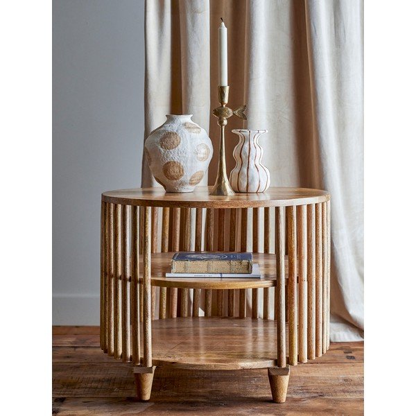 Kulatý konferenční stolek z mangového dřeva v přírodní barvě ø 60 cm Sali – Bloomingville-image-1