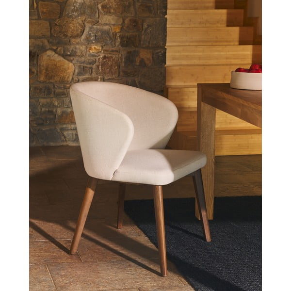Krémové čalouněné jídelní křeslo Darice – Kave Home-image-1