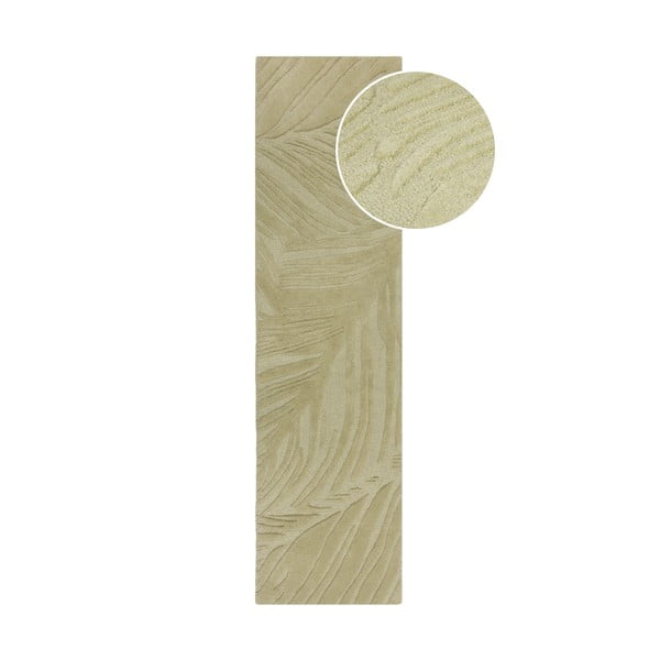 Zelený vlněný koberec běhoun 60x230 cm Lino Leaf – Flair Rugs
