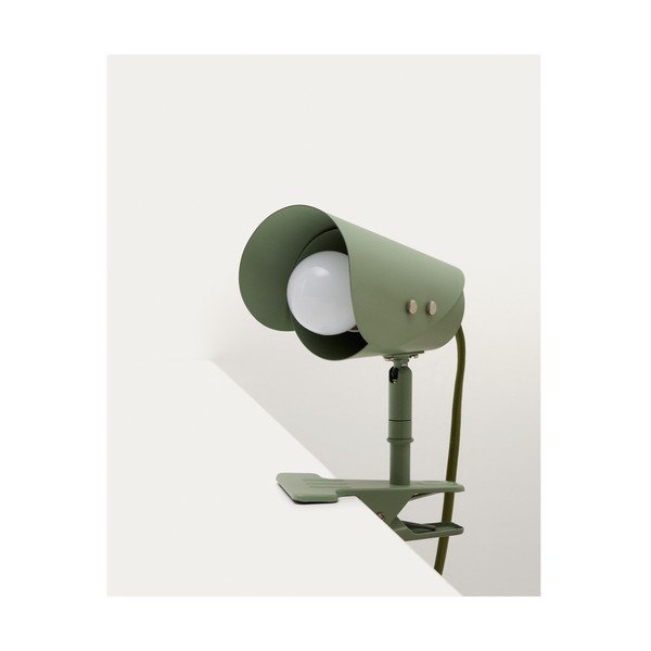 Zelená kovová stolní lampa s klipem (výška 16 cm) Jula – Kave Home-image-4