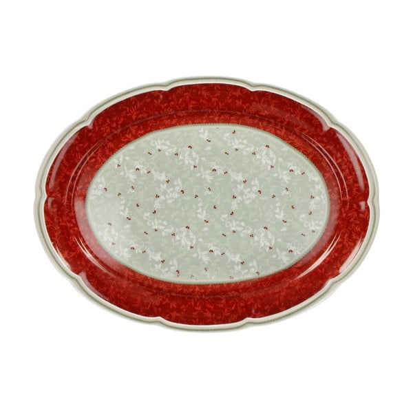 Porcelánový talíř s vánočním motivem Brandani Connubio, délka 40 cm