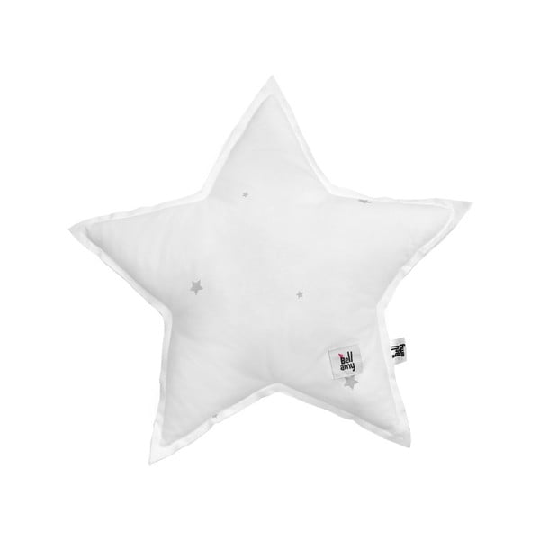 Šedý dětský bavlněný polštář ve tvaru hvězdy BELLAMY Shining Star