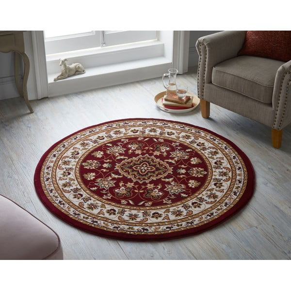 Červený kulatý koberec 133x133 cm Sherbone – Flair Rugs-image-1