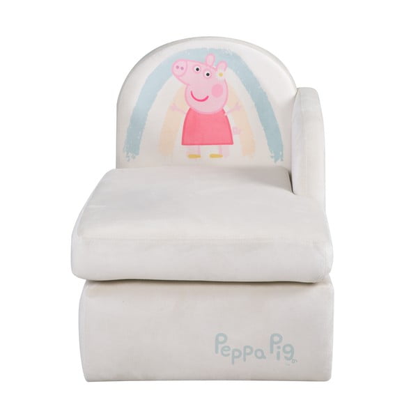 Bílá sametová dětská pohovka 75 cm Peppa Pig – Roba-image-3