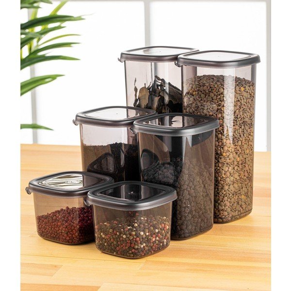 Plastové dózy v sadě 6 ks na potraviny Fresco – Hermia-image-1