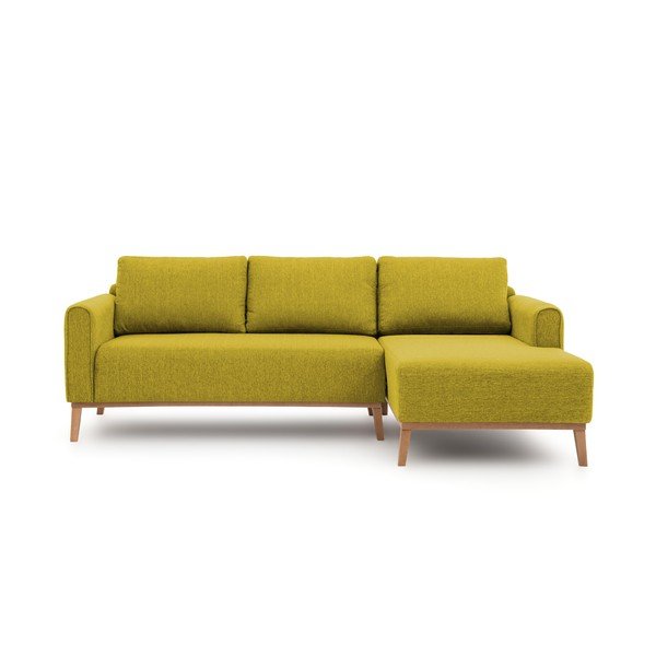 Limetkově zelená rohová pohovka Vivonita Milton, pravý roh