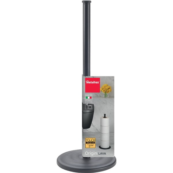 Matně černý ocelový stojan na toaletní papír Lava – Metaltex-image-3