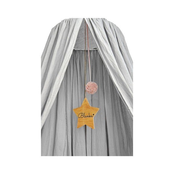 Šedá dětská lněná nebesa nad postýlku BELLAMY Stone Gray, délka 260 cm-image-2