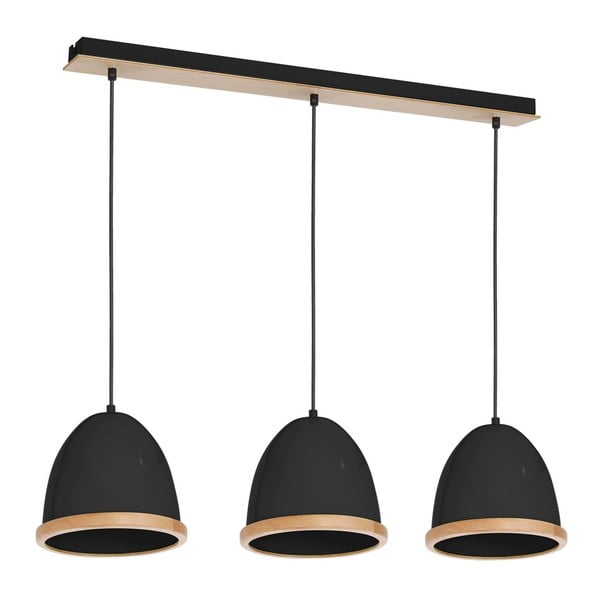 Černé závěsné svítidlo s dřevěnými detaily Homemania Studio Tres