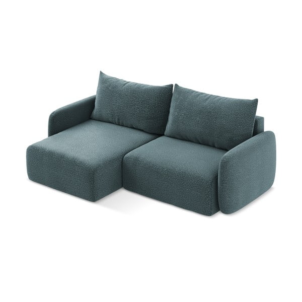 Tyrkysová rozkládací/s úložným prostorem rohová pohovka (levý roh) Kalena – Makamii-image-3