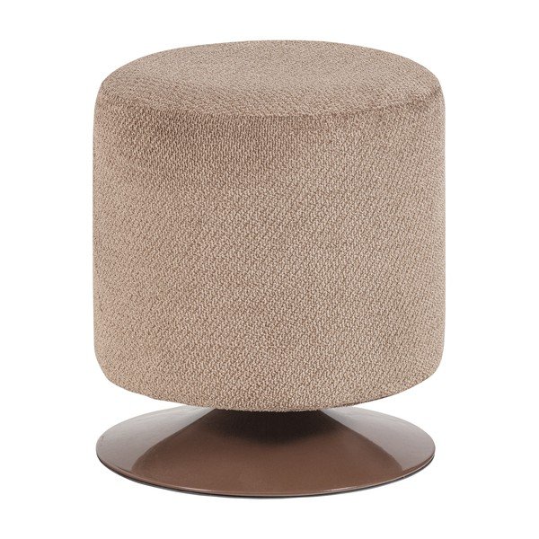 Světle hnědý taburet z textilie bouclé Islen – WOOOD