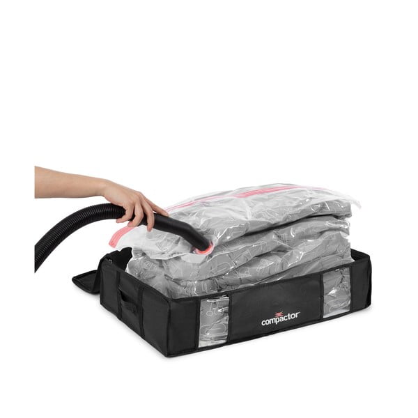 Černý úložný box na oblečení pod postel Compactor XXL Black Edition 3D, 145 l-image-2