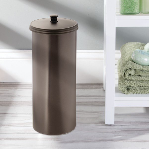 Zásobník na toaletní papír v bronzové barvě iDesign Kent, výška 39 cm-image-1