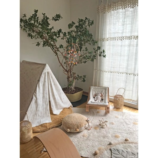 Okrově žlutý krémový pratelný ručně tkaný bavlněný dětský koberec 120x160 cm Hippy Dots Honey – Lorena Canals-image-3