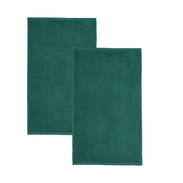 Tmavě zelené rychleschnoucí/froté bavlněné osušky v sadě 2 ks 90x140 cm Quick Dry – Catherine Lansfield