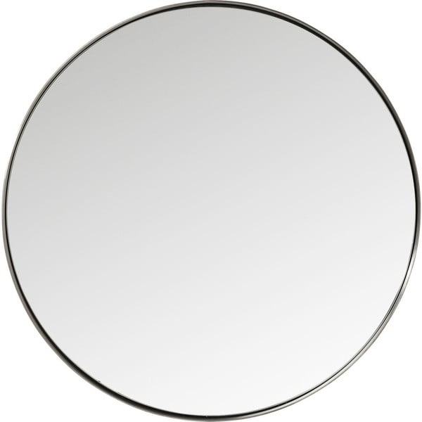 Kulaté zrcadlo s černým rámem Kare Design Round Curve, ⌀ 100 cm
