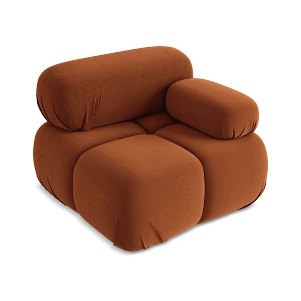 Oranžový sametový modul pohovky (pravý roh) Lokua – Makamii-image-2