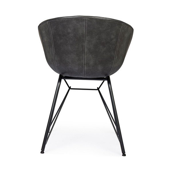 Tmavě šedá čalouněná jídelní židle Warhol – Bizzotto-image-4