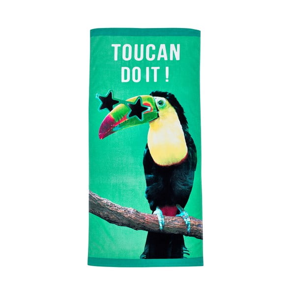 Zelená bavlněná plážová osuška 76x160 cm Toucan Do It – Catherine Lansfield