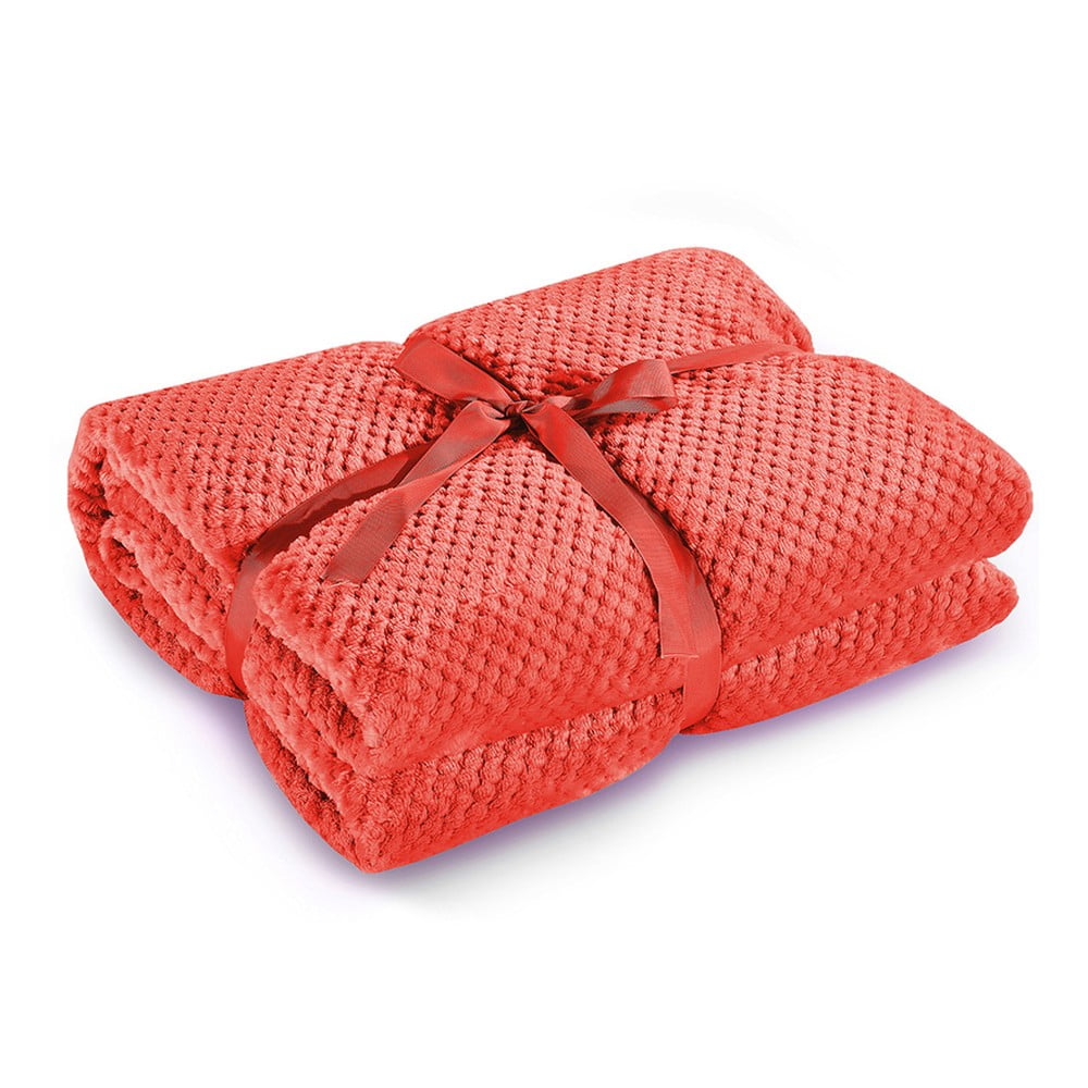 Červená deka z mikrovlákna DecoKing Henry, 170 x 210 cm