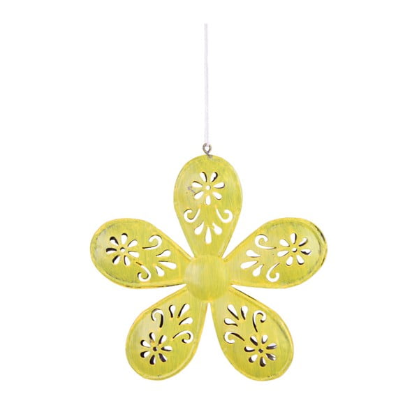 Žlutá závěsná dekorace v motivu květiny Ego Dekor, ⌀ 13,5 cm
