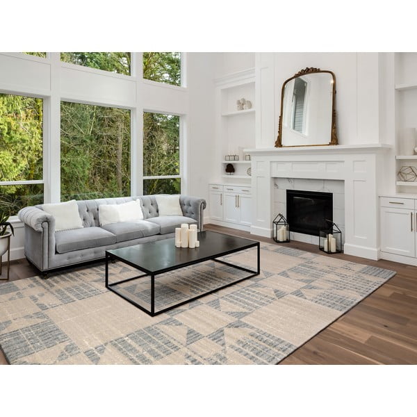 Béžový vlněný koberec 133x190 cm Frotage beige – Agnella-image-1