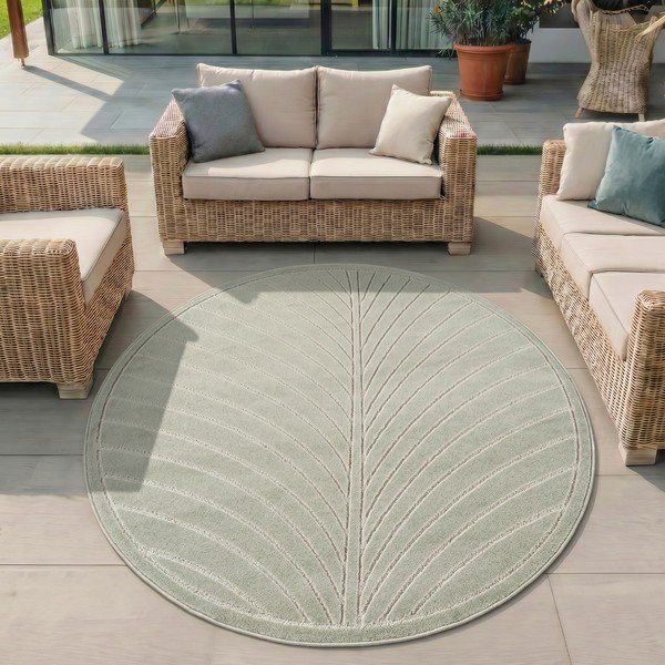 Zelený kulatý vnitřní a venkovní koberec ø 120 cm Nova 1204 – Ayyildiz Carpets-image-1
