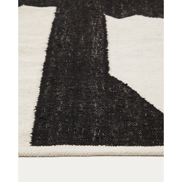 Černo-krémový oboustranný ručně tkaný koberec s příměsí juty 160x230 cm Sotty – Kave Home-image-4