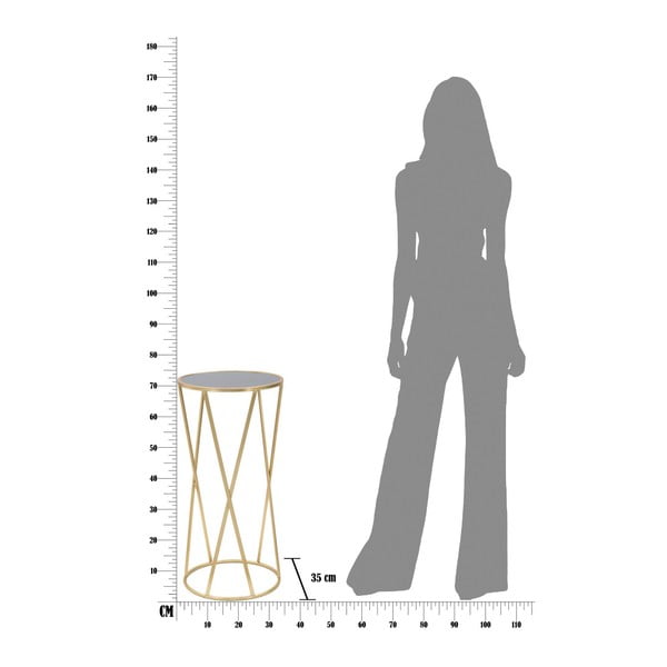 Odkládací stolek v černo-zlaté barvě Mauro Ferretti Glam Simple, výška 75 cm-image-1
