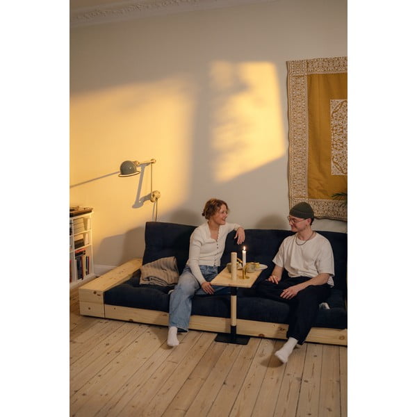 Modrá manšestrová rozkládací pohovka 244 cm Base – Karup Design-image-1