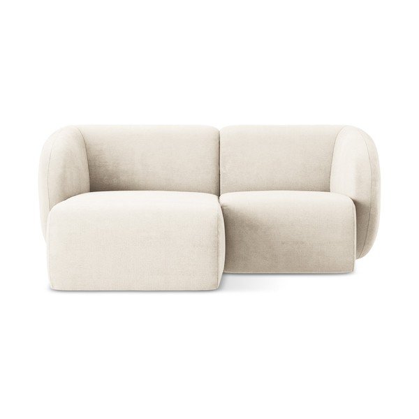 Béžová žinylková rohová pohovka (levý roh/s lenoškou) Lani – Makamii