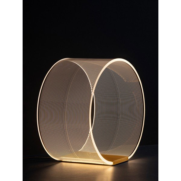 Hliníková LED stmívatelná stolní lampa ve zlaté barvě se stínidlem z akrylového skla (výška 28 cm) Valentin – Nova Luce-image-4