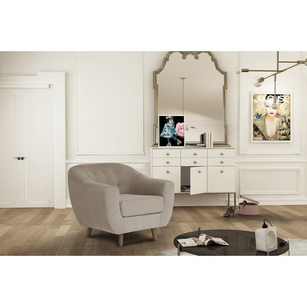Hnědošedé křeslo Jalouse Maison Vicky-image-1