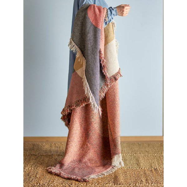 Hnědá deka z recyklované bavlny 130x160 cm Arni – Bloomingville-image-1