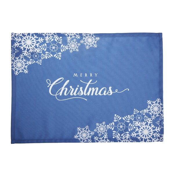 Sada 2 modrých prostírání s vánočním motivem Apolena Honey Merry Christmas, 33 x 45 cm