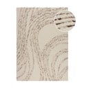 Hnědý/krémový vlněný koberec 160x230 cm Abstract Swirl – Flair Rugs