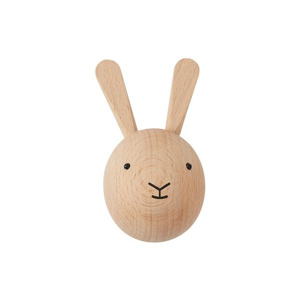 Nástěnný háček z bukového dřeva v přírodní barvě Rabbit – OYOY Mini