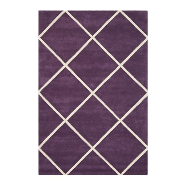Fialový vlněný koberec Safavieh Eliza Violet, 182 x 121 cm