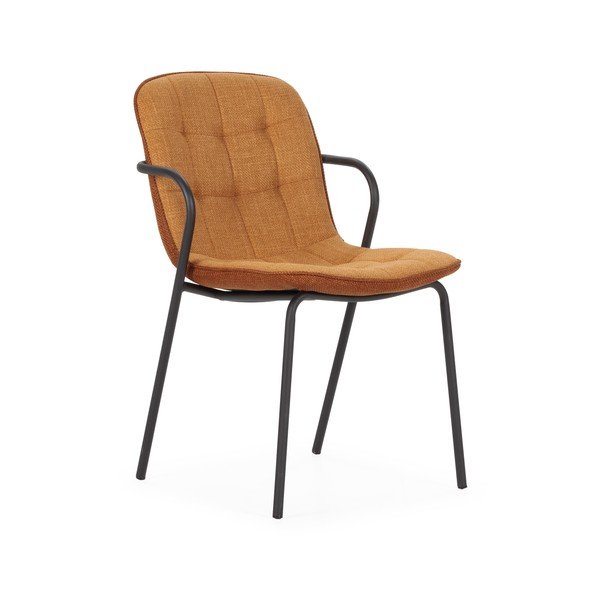 Čalouněná jídelní židle s područkami v terakotové barvě Angie – Marckeric