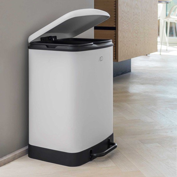 Bílý kovový pedálový odpadkový koš na tříděný odpad 24 l Wonda – Mette Ditmer Denmark-image-2