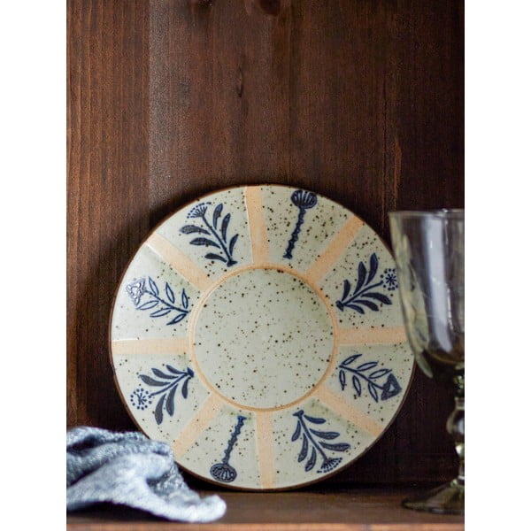 Dezertní talíř z kameniny ve světle modré a krémové barvě ø 16 cm Leonie – Bloomingville-image-2