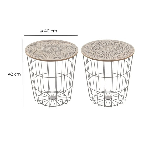 Kulaté odkládací stolky v sadě 2 ks ø 40 cm – Casa Selección-image-4