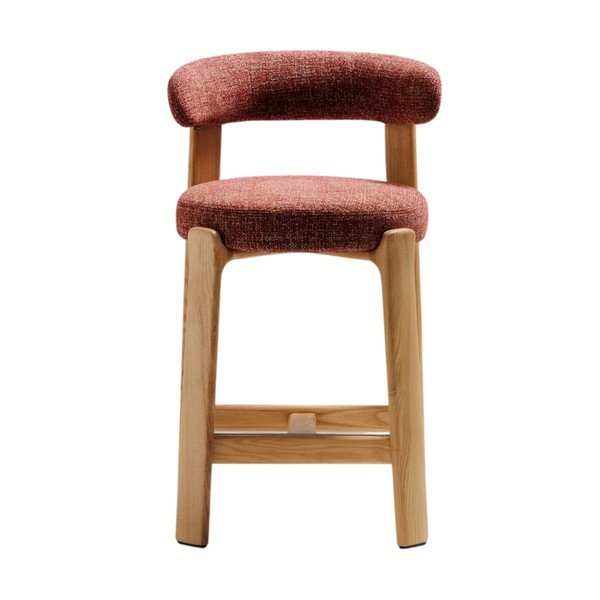Barová židle z jasanového dřeva v terakotové barvě/ve světle přírodní barvě (výška sedáku 65 cm) Granite – Kave Home-image-4