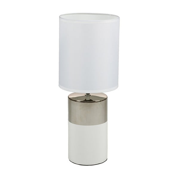 Bílá stolní lampa  se základnou ve stříbrné barvě Santiago Pons Reba,  ⌀ 19 cm