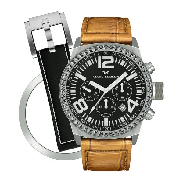 Dámské hodinky Marc Coblen s páskem a kroužkem navíc P72
