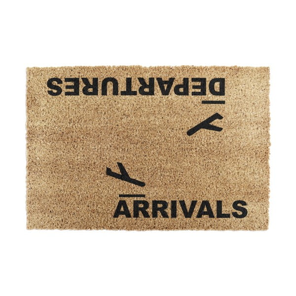 Rohožka z přírodního kokosového vlákna Artsy Doormats Arrivals and Departures, 40 x 60 cm