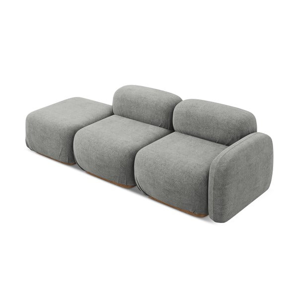 Šedá lenoška z textilie bouclé (levý roh) Ailani – Makamii-image-3