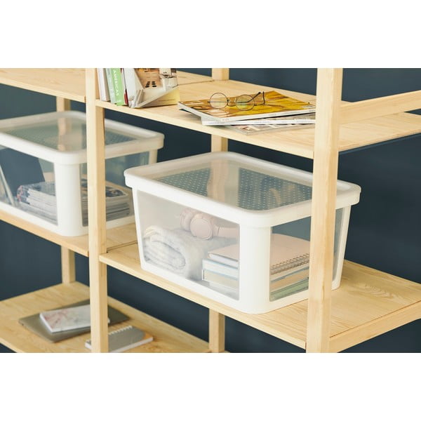 Bílý plastový úložný box 55,5x39x26,5 cm Albris – Rotho-image-1